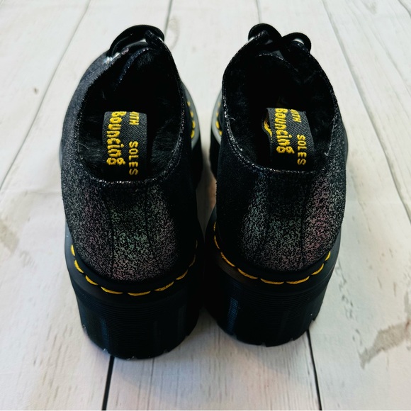 Dr Martens Women’s Holly Platform Retro Quad Gunmetal Shoes Size 7 - Picture 4 of 11